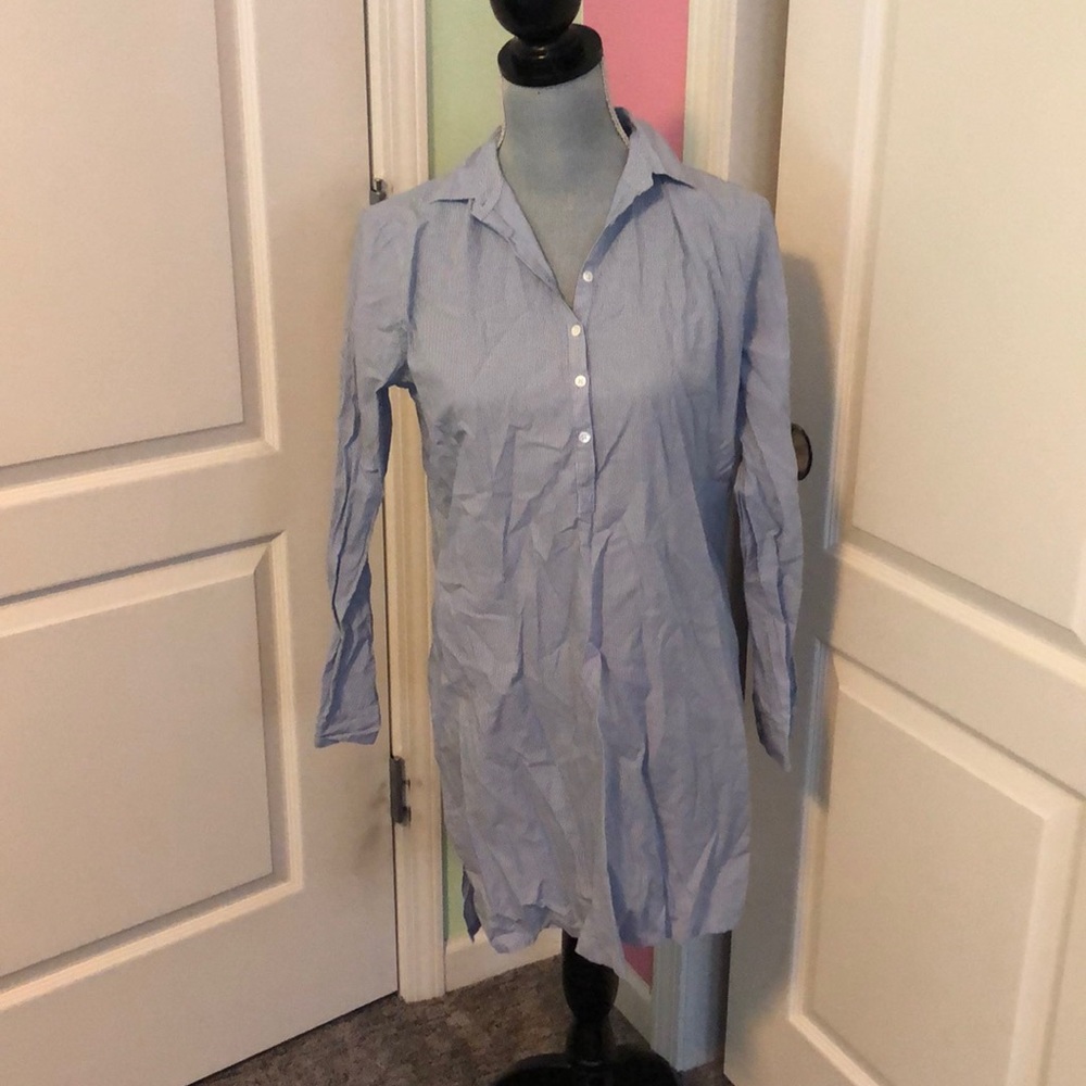 ATM Button Down Shirt Dress EUC